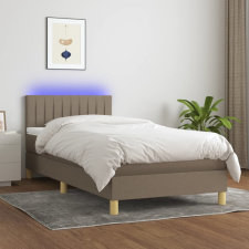 vidaXL tópszínű szövet rugós és LED-es ágy matraccal 100x200 cm ágy és ágykellék