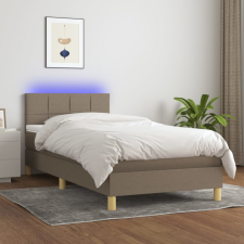 vidaXL tópszínű szövet rugós és LED-es ágy matraccal 100x200 cm ágy és ágykellék