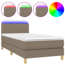 vidaXL tópszínű szövet rugós és LED-es ágy matraccal 100x200 cm (3133617) - Ágyak és ágykeretek ágy és ágykellék