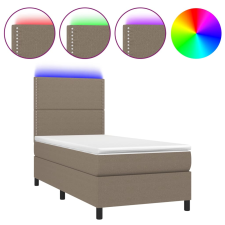 vidaXL tópszínű szövet rugós és LED-es ágy matraccal 100x200 cm (3134777) ágy és ágykellék
