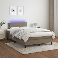 vidaXL tópszínű szövet rugós és LED-es ágy matraccal 120 x 200 cm ágy és ágykellék