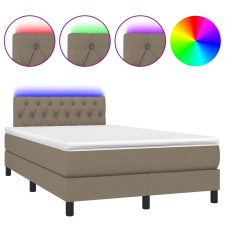 vidaXL tópszínű szövet rugós és LED-es ágy matraccal 120x190cm (3270064) ágy és ágykellék
