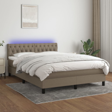 vidaXL tópszínű szövet rugós és LED-es ágy matraccal 140x190cm ágy és ágykellék
