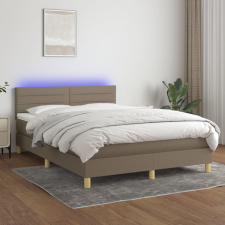vidaXL tópszínű szövet rugós és LED-es ágy matraccal 140x190cm ágy és ágykellék