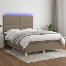 vidaXL tópszínű szövet rugós és LED-es ágy matraccal 140x190cm ágy és ágykellék