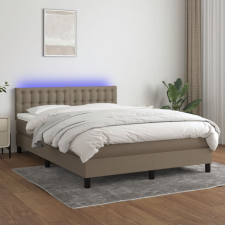 vidaXL tópszínű szövet rugós és LED-es ágy matraccal 140x190cm ágy és ágykellék