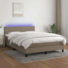 vidaXL tópszínű szövet rugós és LED-es ágy matraccal 140x200 cm ágy és ágykellék