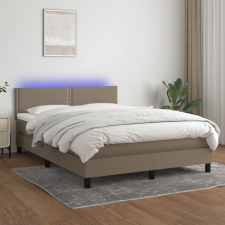 vidaXL tópszínű szövet rugós és LED-es ágy matraccal 140x200 cm ágy és ágykellék
