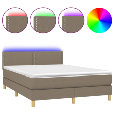 vidaXL tópszínű szövet rugós és LED-es ágy matraccal 140x200 cm (3133641) ágy és ágykellék