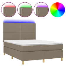 vidaXL tópszínű szövet rugós és LED-es ágy matraccal 140x200 cm (3135361) ágy és ágykellék
