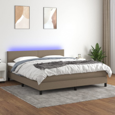 vidaXL tópszínű szövet rugós és LED-es ágy matraccal 160x200 cm ágy és ágykellék