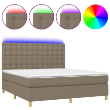 vidaXL tópszínű szövet rugós és LED-es ágy matraccal 160x200 cm (3135769) ágy és ágykellék