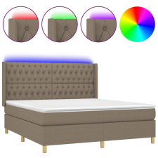 vidaXL tópszínű szövet rugós és LED-es ágy matraccal 160x200 cm (3139129) ágy és ágykellék