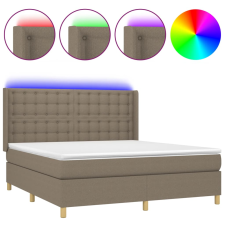 vidaXL tópszínű szövet rugós és LED-es ágy matraccal 160x200 cm (3139209) ágy és ágykellék