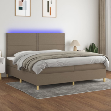vidaXL tópszínű szövet rugós és LED-es ágy matraccal 200 x 200 cm ágy és ágykellék