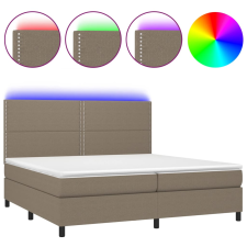 vidaXL tópszínű szövet rugós és LED-es ágy matraccal 200 x 200 cm ágy és ágykellék