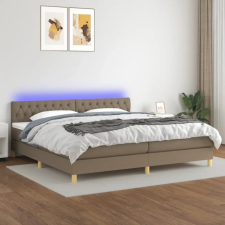vidaXL tópszínű szövet rugós és LED-es ágy matraccal 200 x 200 cm ágy és ágykellék
