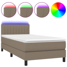 vidaXL tópszínű szövet rugós és LED-es ágy matraccal 80 x 200 cm (3133273) ágy és ágykellék