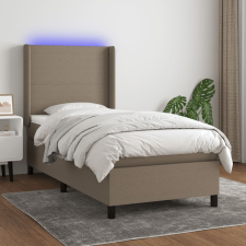 vidaXL tópszínű szövet rugós és LED-es ágy matraccal 90x190 cm ágy és ágykellék