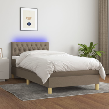 vidaXL tópszínű szövet rugós és LED-es ágy matraccal 90x190 cm ágy és ágykellék
