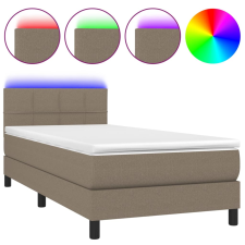 vidaXL tópszínű szövet rugós és LED-es ágy matraccal 90x190 cm (3133121) ágy és ágykellék