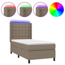 vidaXL tópszínű szövet rugós és LED-es ágy matraccal 90x190 cm (3138601) ágy és ágykellék