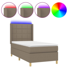 vidaXL tópszínű szövet rugós és LED-es ágy matraccal 90x190 cm (3138841) ágy és ágykellék