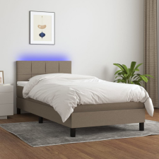vidaXL Tópszínű szövet rugós és LED-es ágy matraccal 90x200 cm ágy és ágykellék
