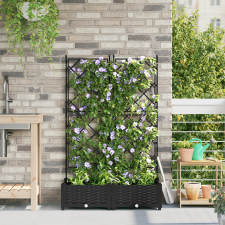 vidaXL Trellis-es Ültető 2 db Fekete 80x40x125.5 cm kerti tárolás