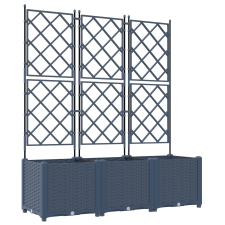 vidaXL Trellis-szel ellátott cserép 3 db Szürke 120x40x143 cm (42002863) kerti tárolás