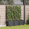 vidaXL Trellisszel Ellátott Kert Virágcserép 3 db Fekete 120x40x143 cm
