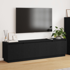 vidaXL TV állvány LED-del Fekete Tölgy 180x38x49 cm Műanyag bútor