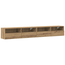 vidaXL TV Fali Szekrények 2 db Artisan Tölgy 100x30x30 cm Műanyag (862191) bútor