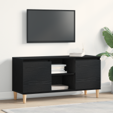 vidaXL TV Szekrény Fa Lábbal Fekete Tölgy 102x35x50 cm bútor