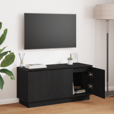 vidaXL TV szekrény Fekete 100x38x49 cm Mérnöki fa bútor