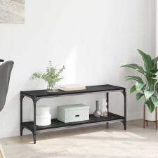 vidaXL TV szekrény Fekete tölgy 100x33x41cm Műszaki fa és vas bútor