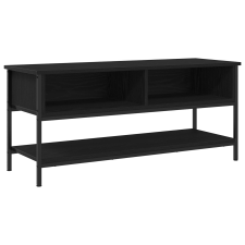 vidaXL TV szekrény Fekete tölgy 100x35x45 cm Fának készült és acél (862930) bútor