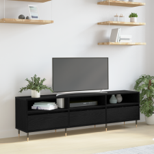 vidaXL TV szekrény fekete tölgy 150x30x44.5 cm szerelt fa bútor