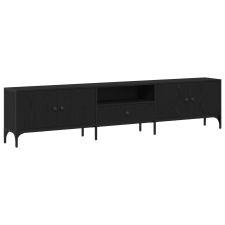 vidaXL TV Szekrény Fiókkal Fekete Tölgy 200x25x44 cm Egyesített Fa (863677) bútor