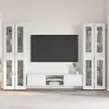 vidaXL TV szekrény garnitúra fiókkal FLORIN 3 pcs Fehér Faanyag