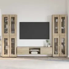 vidaXL TV szekrény garnitúra fiókkal FLORIN 3 pcs Sonoma tölgy Faanyag bútor