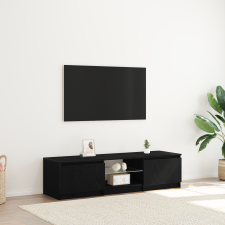 vidaXL TV Szekrény LED Fénnyel, Fekete Tölgy, 140x40x35,5 cm, Fa Műanyag bútor