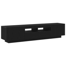 vidaXL TV szekrény LED fényekkel fekete tölgy színben, 180x35x40 cm, mérnöki fa (3333062) bútor