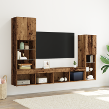 vidaXL TV szekrény LED lámpákkal Megkopott fa 40.5x30x102 cm bútor