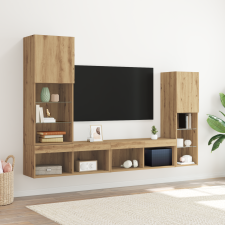 vidaXL TV szekrény LED világítással Artisan tölgy 40.5x30x102 cm bútor