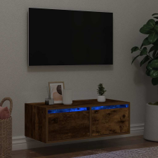 vidaXL TV szekrény LED világítással füstölt tölgy 75x35,5x25 cm bútor