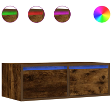 vidaXL TV szekrény LED világítással füstölt tölgy 75x35,5x25 cm (860233) bútor