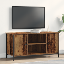 vidaXL TV Szekrény Régi Fa 100x40x50 cm Műanyag Fa és Acél bútor