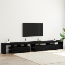 vidaXL TV szekrények 3 db LED világítással Fekete tölgy Mérnöki fa bútor