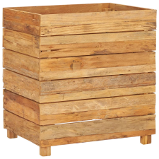 vidaXL újrahasznosított tíkfa és acél magaságyás 50 x 40 x 55 cm (47424) kerti tárolás